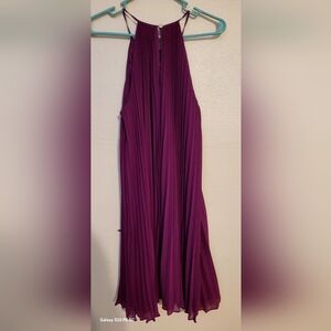 Vibrant Purple Pleated Dress